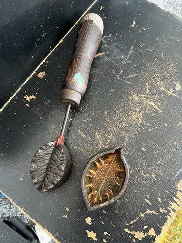 Antique millinery iron leaf - antique,