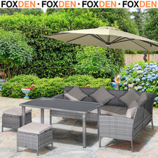 5Pcs Rattan Dining Set Corner