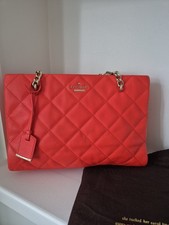 Kate Spade Quilted Leather  Coral Red Shoulder Bag