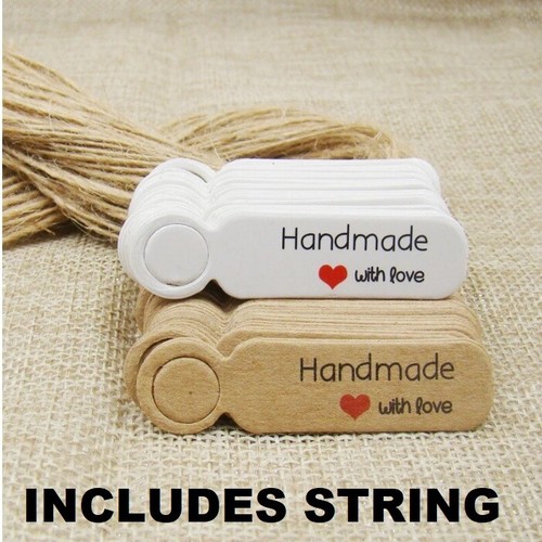 Hand made with love label - with,
