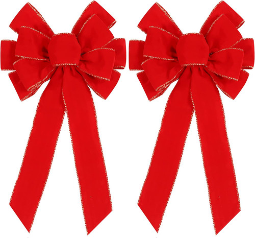 Pack red christmas bows - 2,