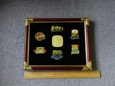 6x JOHN DEERE (USA) Tractor badges lapels pins Farming (in a Frame)