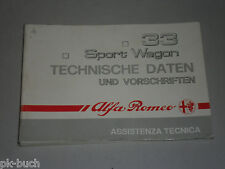 Manual Technical Data Alfa Romeo Alfa 33 Sport Wagon, As Of 1/1990