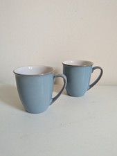 2 X Denby Colonial Blue Curved