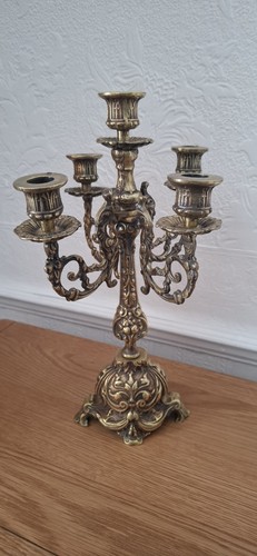 Brass candelabra arm vintage - brass,