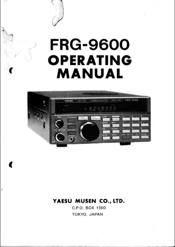 Yaesu frg 9600 user manual - frg-9600,