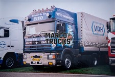 Truck photo DAF 95 430 ATI tarpaulin trailer Netherlands blue Reinier de #e3gc