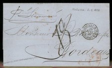 USA 1836 Havana NY Forwarding Agent Fort Lindam England Cover Ship Transat 92217