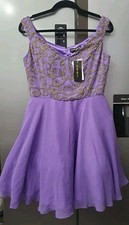 Virgos Lounge Purple Beaded Ballerina Dress UK12 EU40 US8 Fairy Occasion Prom