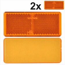 2 96x42 Self-Adhesive Amber Orange Oblong Rectangular Trailer Truck Reflectors