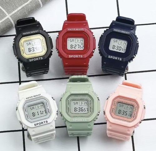 Led digital sports watch water - led,