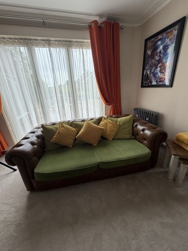 Brown leather sofa large - brown,