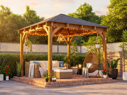 Wooden gazebo 3x3m heavy - heavy, duty