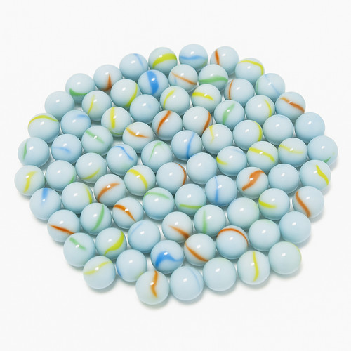 Milky glass marbles - milky, 15–16mm