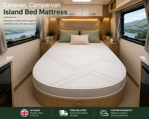 Caravan island bed - caravan, mattress