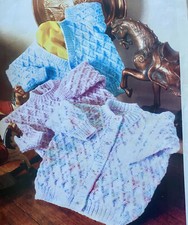 Lovely Knitting Pattern Baby Cardigans & Jumper Boy/girl Dk,4ply -16-22” E34