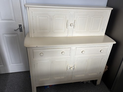 Cream painted pine dresser - pine,