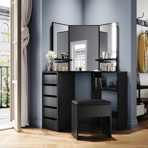 Black dressing table makeup - table,
