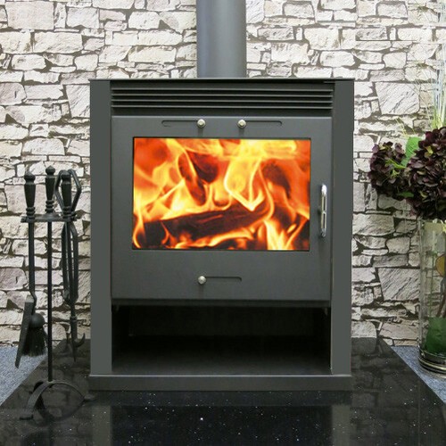 Wood burning stove - with, back