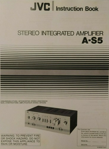 Jvc integrated stereo - a-s5,