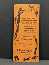 amazing antique Halloween themed advertising ink blotter, Witch, Headstone, more