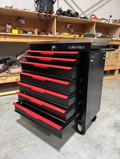 US PRO BLACK  STAINLESS  STEEL TOP CHEST TOOL BOX ROLLER CABINET 7 DRAWERS