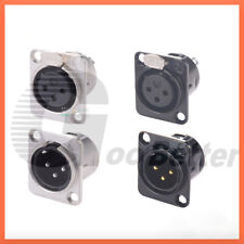 XLR 3-Pole Cable Chassis Panel Mount Audio Connectors Plug Socket