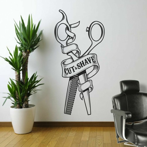 Barbershop wall sticker sign - sticker,
