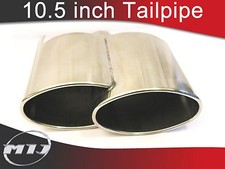 Big Semi Oval Stainless Slash Cut Tailpipe Left Side Rear Box Tail Pipe Trim Tip