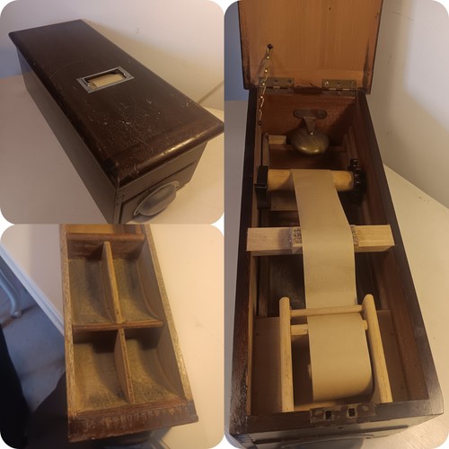 Antique mahogany cash register - mahogany,
