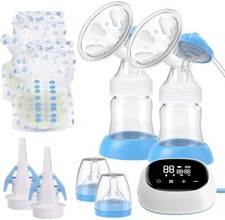 Breast Pump, Double Electric Breast Pumps, Portable Anti-Backflow with 4 Modes 
