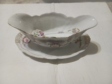 ZEH, SCHERZER & CO BAVARIA ,ORLEANS PATTERN, ROSES, Gravy Bowl, Antique.