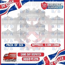 6 WHITE PLASTIC PICKET FENCING SET WOODEN EFFECT LAWN BORDER EDGE GARDEN EDGING