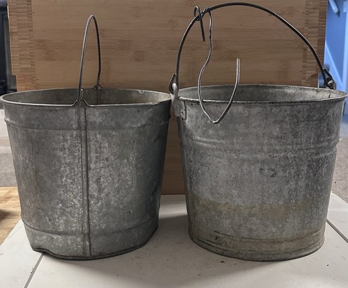 Pair vintage galvanized - pair,