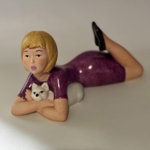 Galos porcelain girl cat - porcelain,