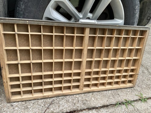 Antique wood printers drawer - wood,
