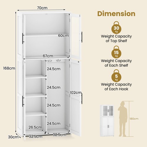 Wooden broom closet - wooden, utility