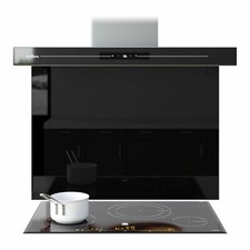 Kitchen Glass Splashback Toughened Tile Cooker ANY SIZE in Black