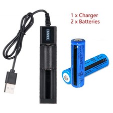 2Pcs Rechargeable 3.7V 3000mAh