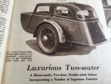 SIDECAR HOME MADE DIY PERIOD 1955 MOTORCYCLE ARTICLE.