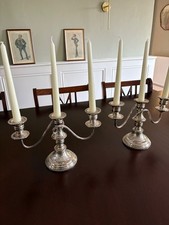 Victorian style 2 three arm silver plated candelabra. (Selling as a pair)