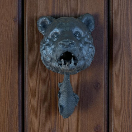 Large brass bear door - door, knocker