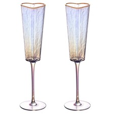 2Pcs Gold Rimmed Glass Cup