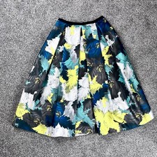 Erdem Womens Floral Midi Skirt Size 8 Designer Multicolour Abstract Print