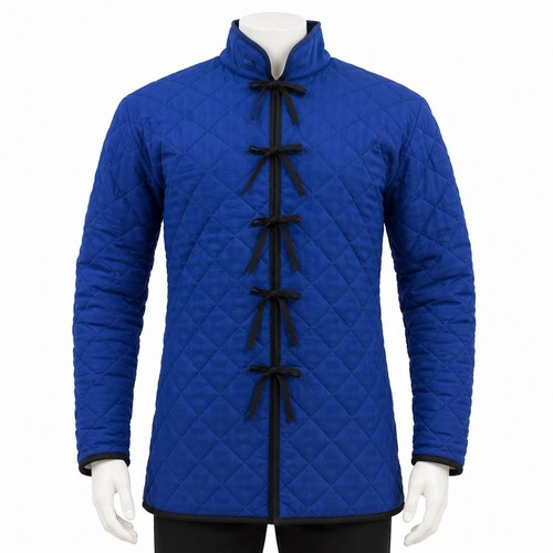 Medieval blue gambeson padded - gambeson,