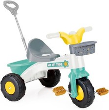 Dolu First Trike Tricycle Kids Pedal Ride On Toy Horn White Parent Handle