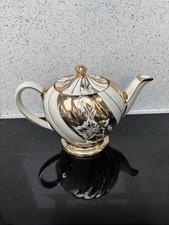 Vintage Sadler Teapot Gold Swirl & Floral Overlay Number 1700 Between 1930/1940