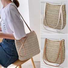 Ladies Summer Straw Bags Rattan Wicker Handbag Crossbody Tote Beach Shoulder Bag