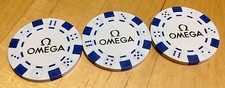 OMEGA POKER CHIPS JAMES BOND 007 Casino Royale White SEAMASTER x 3 Speedmaster /