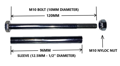 120mm axle spindle nut bolt - axle,